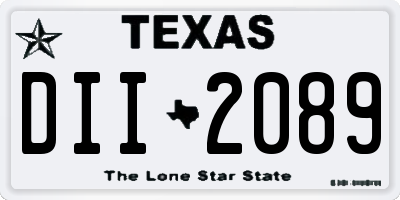 TX license plate DII2089