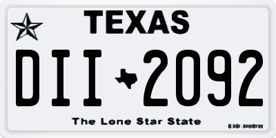 TX license plate DII2092