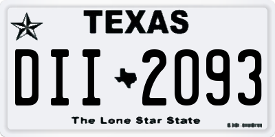 TX license plate DII2093