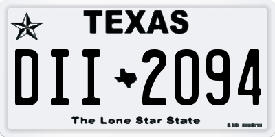 TX license plate DII2094