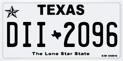 TX license plate DII2096