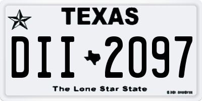 TX license plate DII2097