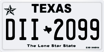 TX license plate DII2099