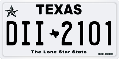 TX license plate DII2101
