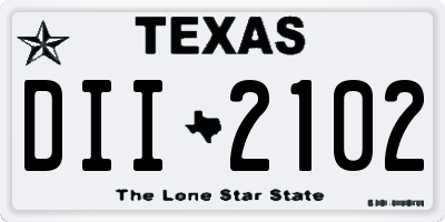 TX license plate DII2102