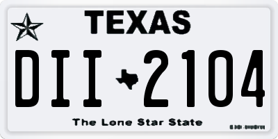 TX license plate DII2104