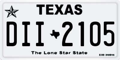 TX license plate DII2105
