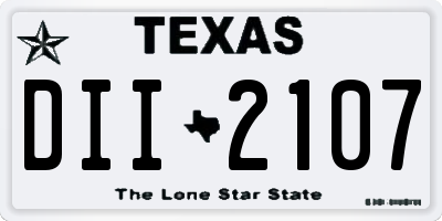TX license plate DII2107