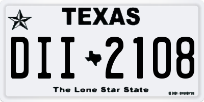 TX license plate DII2108