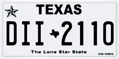 TX license plate DII2110