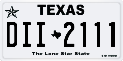 TX license plate DII2111