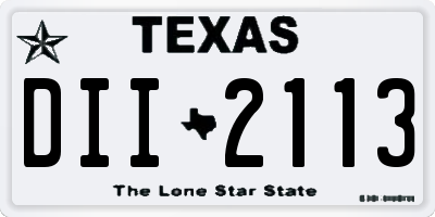 TX license plate DII2113