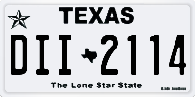 TX license plate DII2114