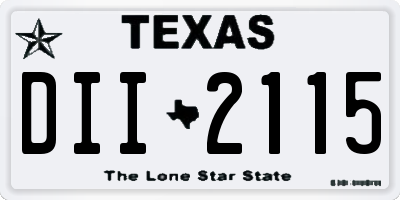 TX license plate DII2115