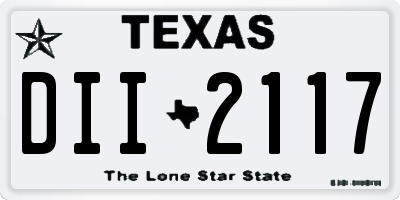 TX license plate DII2117