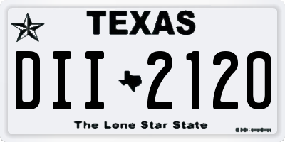 TX license plate DII2120