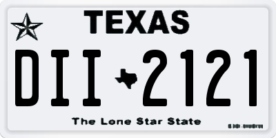 TX license plate DII2121