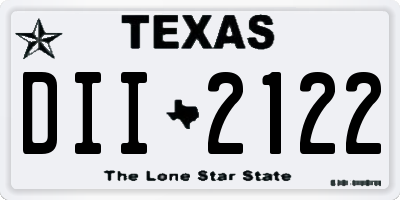 TX license plate DII2122