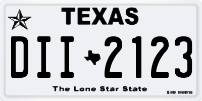 TX license plate DII2123
