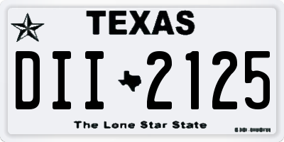 TX license plate DII2125
