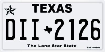 TX license plate DII2126