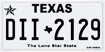 TX license plate DII2129