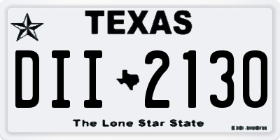 TX license plate DII2130