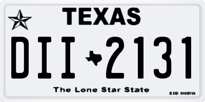 TX license plate DII2131