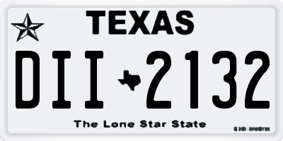 TX license plate DII2132
