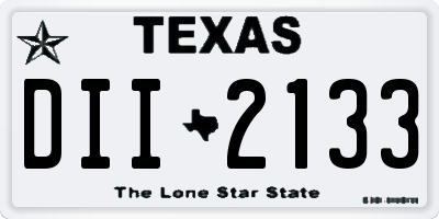 TX license plate DII2133