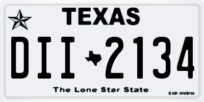 TX license plate DII2134