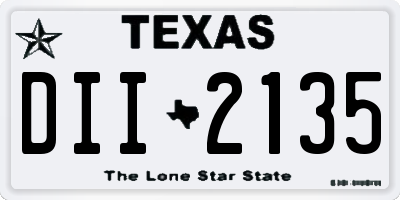 TX license plate DII2135