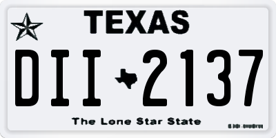 TX license plate DII2137