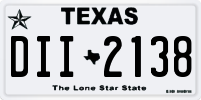TX license plate DII2138