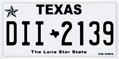 TX license plate DII2139