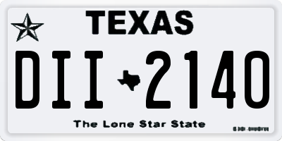 TX license plate DII2140