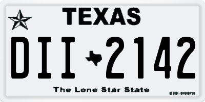 TX license plate DII2142
