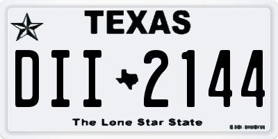 TX license plate DII2144