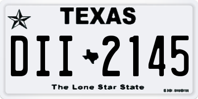 TX license plate DII2145