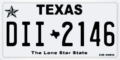 TX license plate DII2146