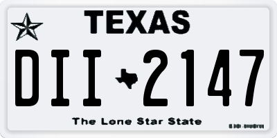 TX license plate DII2147