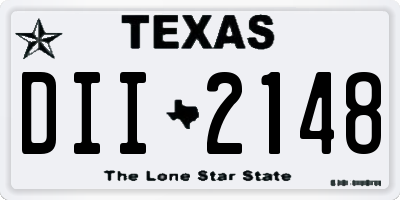 TX license plate DII2148
