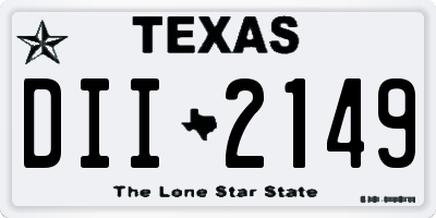 TX license plate DII2149