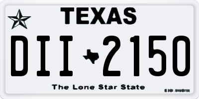TX license plate DII2150