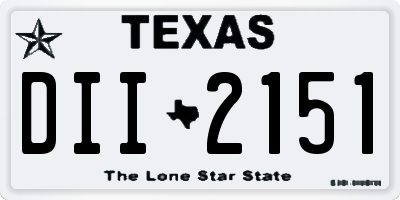 TX license plate DII2151
