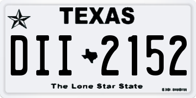 TX license plate DII2152