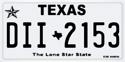 TX license plate DII2153