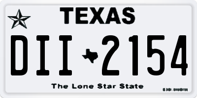 TX license plate DII2154