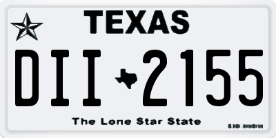 TX license plate DII2155