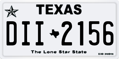 TX license plate DII2156